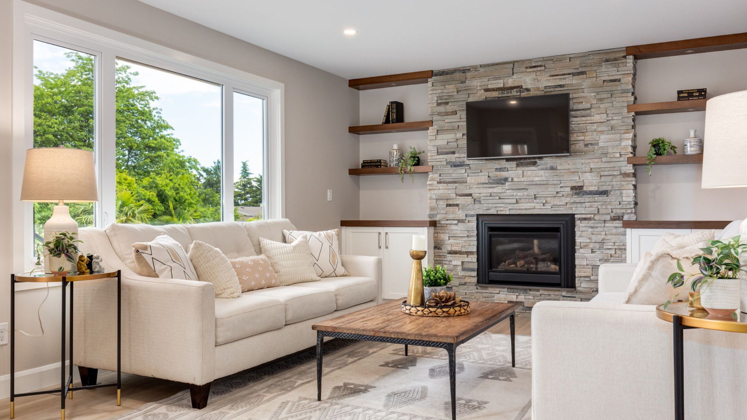 JR Island Built finished living room