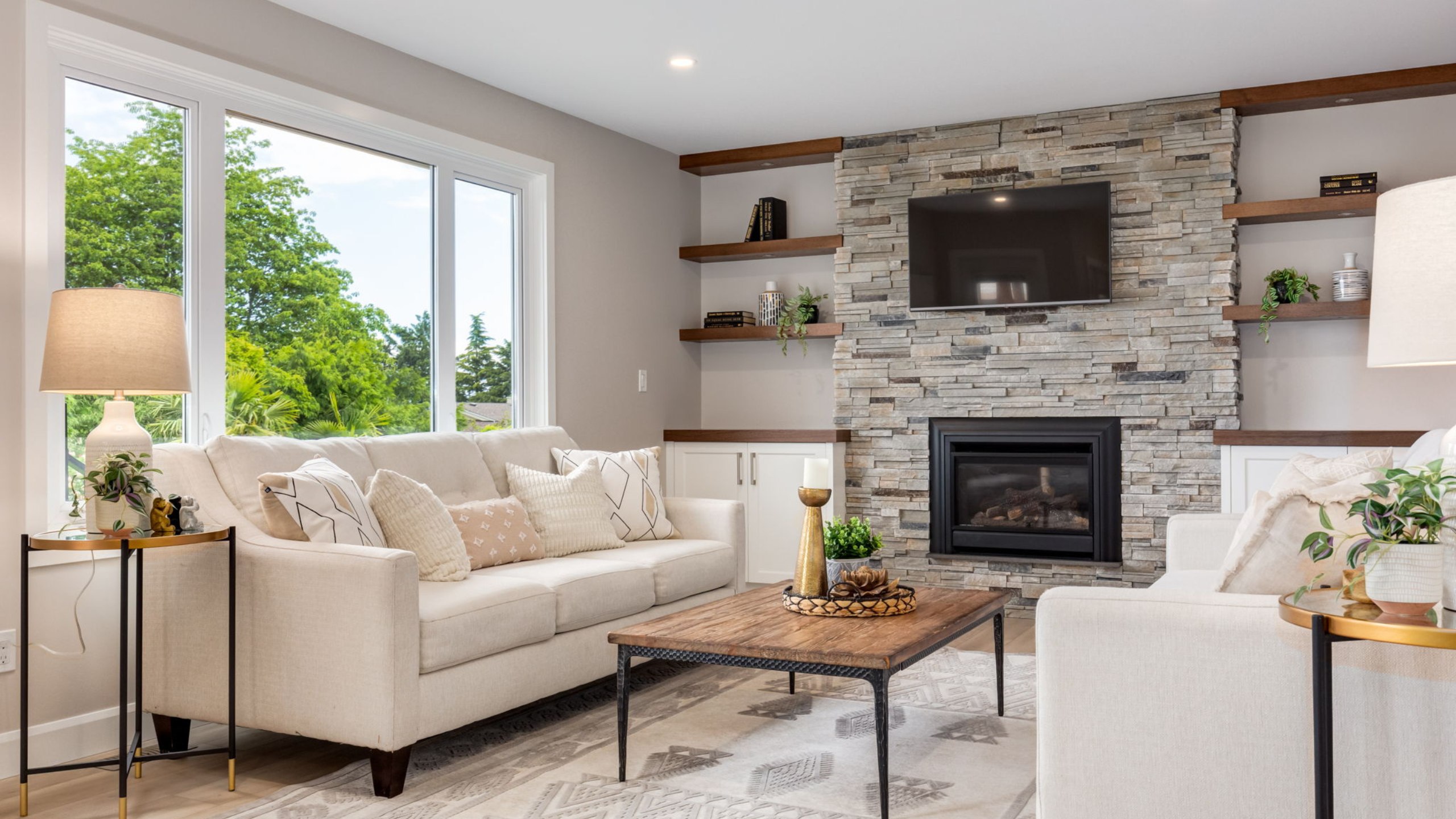 JR Island Built Finished Living Room